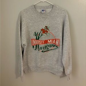Russel Athletic Miami Hurricanes Crewneck sweatshirt Size large